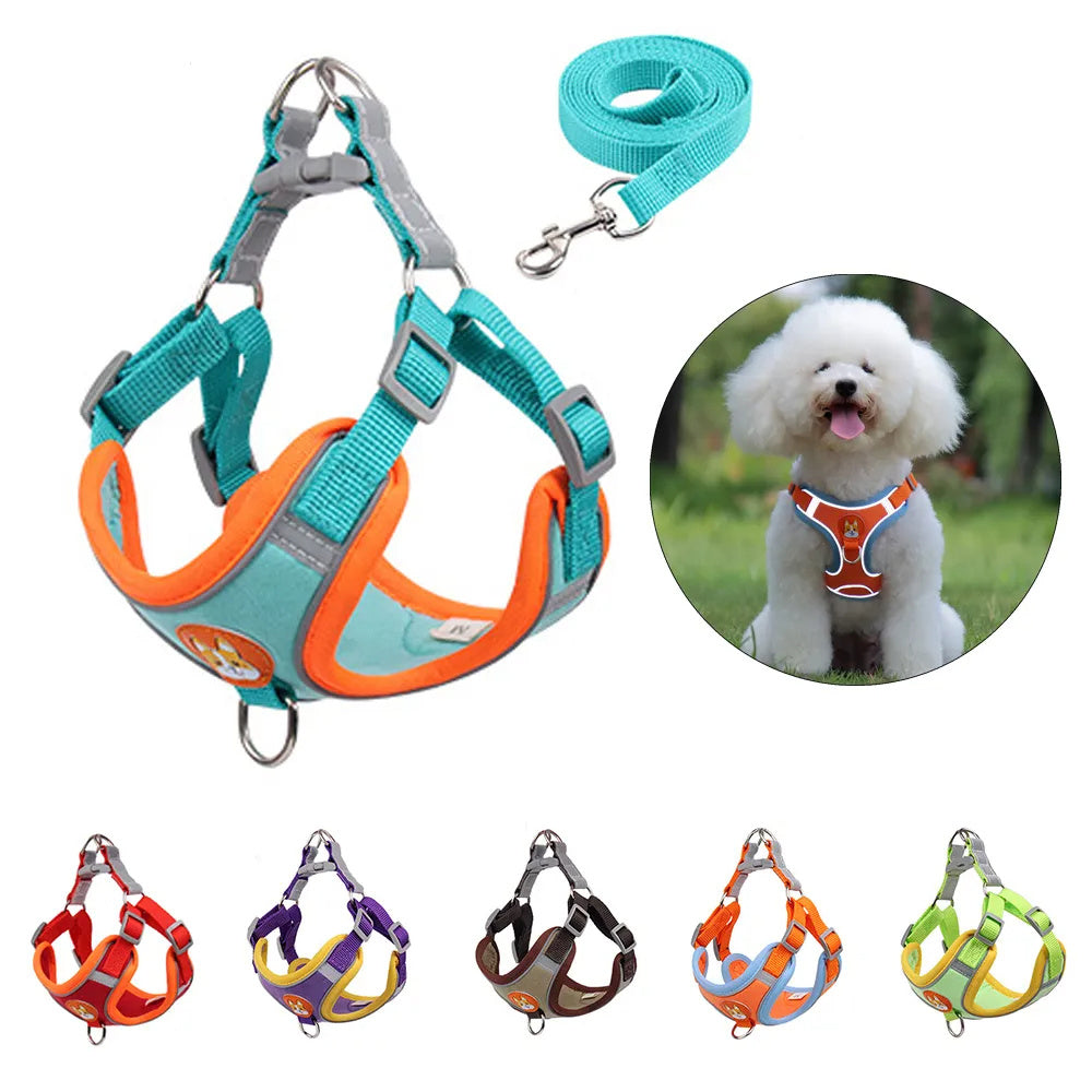 Pet Dog Adjustable Harness And Leash Set