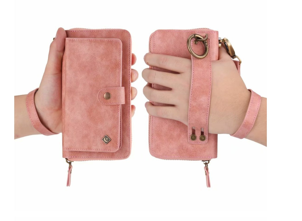 Multi-Function Zipper Wallet Phone Case with Car Mount Feature