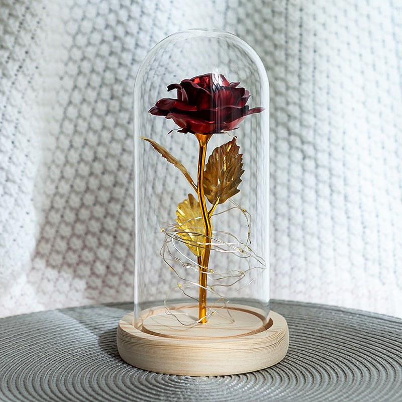Enchanted Forever Rose Flower in Glass with LED Lights