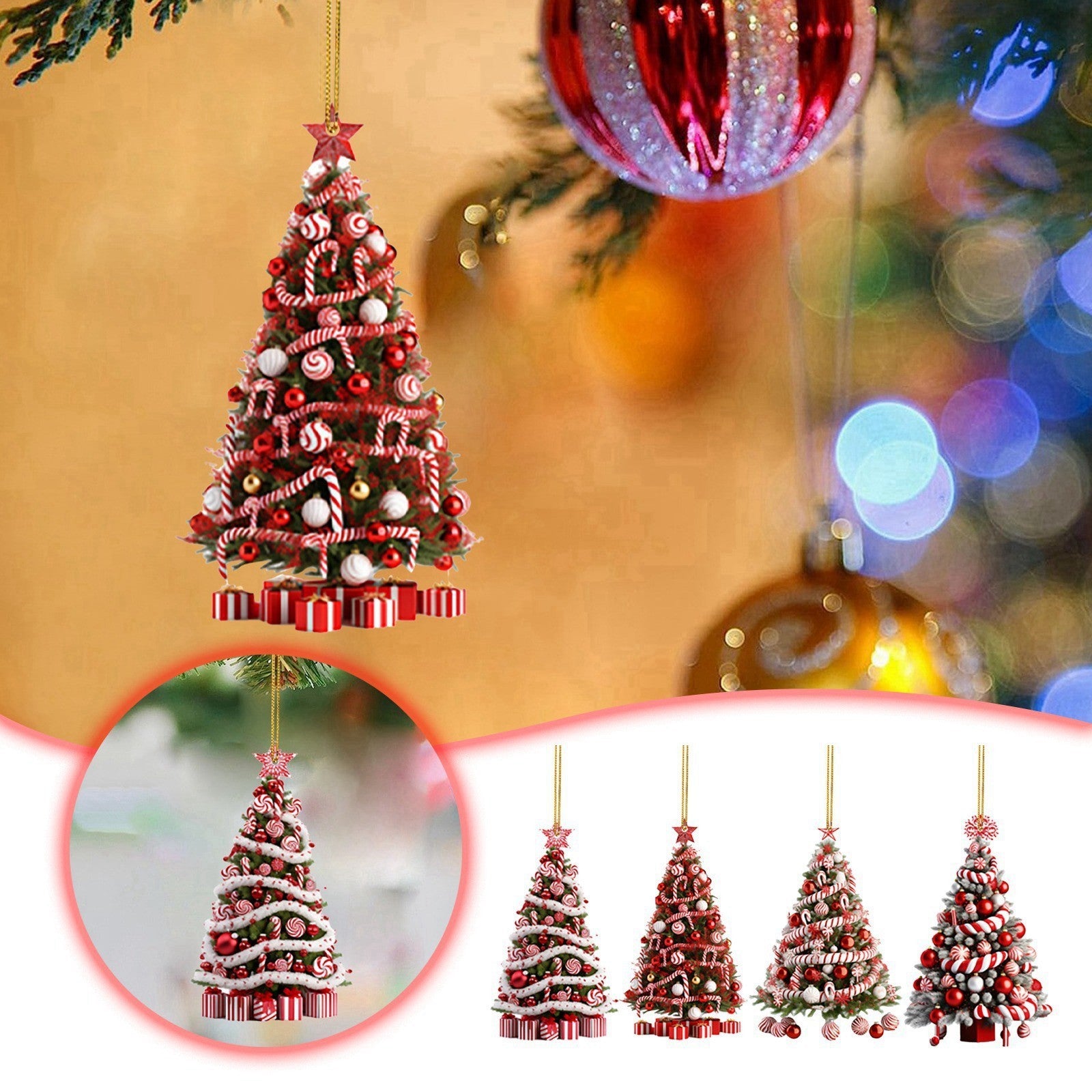 Christmas Tree Pendant Holiday Acrylic Flat Decorations