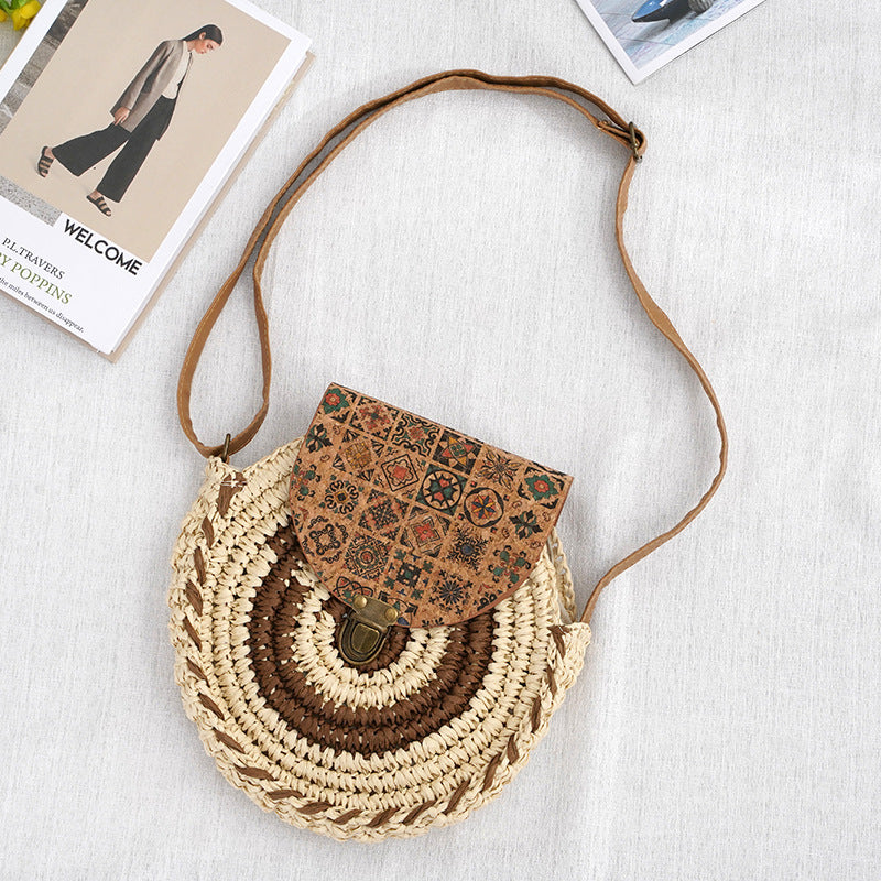 Shoulder Straw-weaved Crossbody Beach Bag