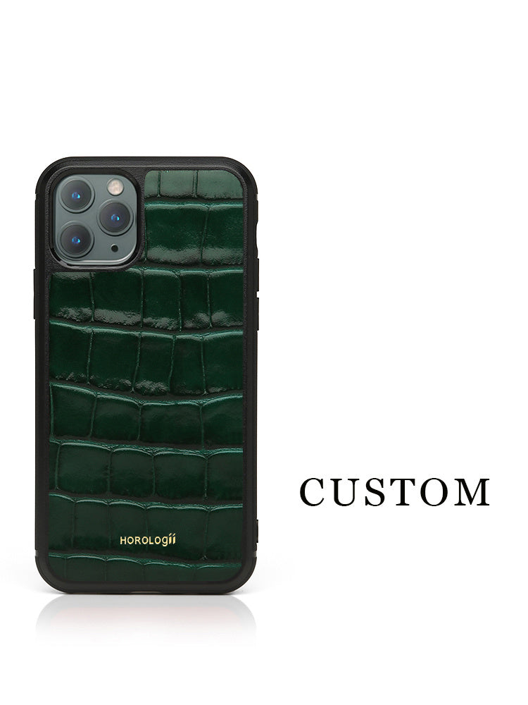 Alligator Grain Leather Case for iPhone - Compatible with Apple