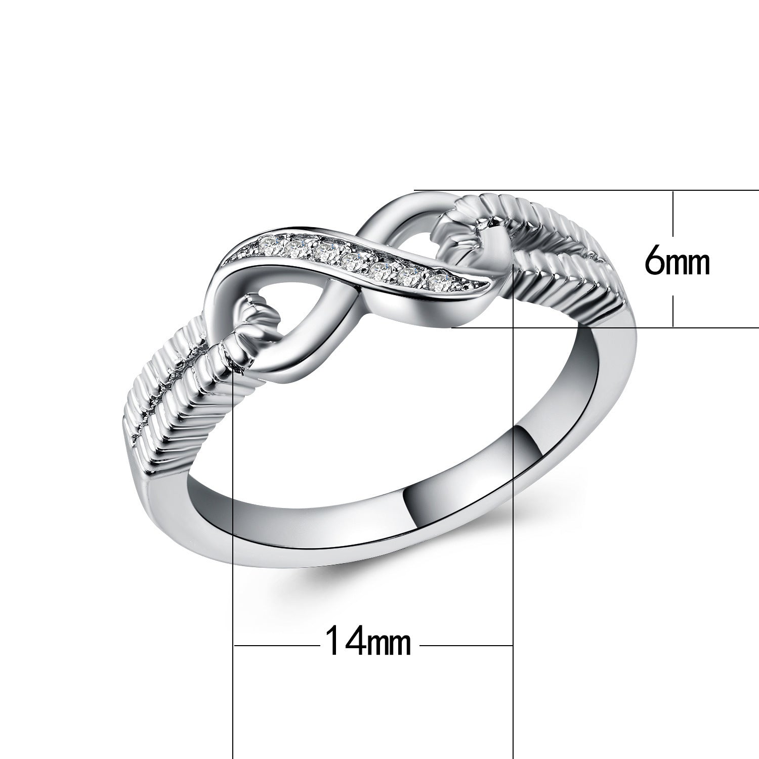 Women's White Gold-Plated Zircon Wedding Ring