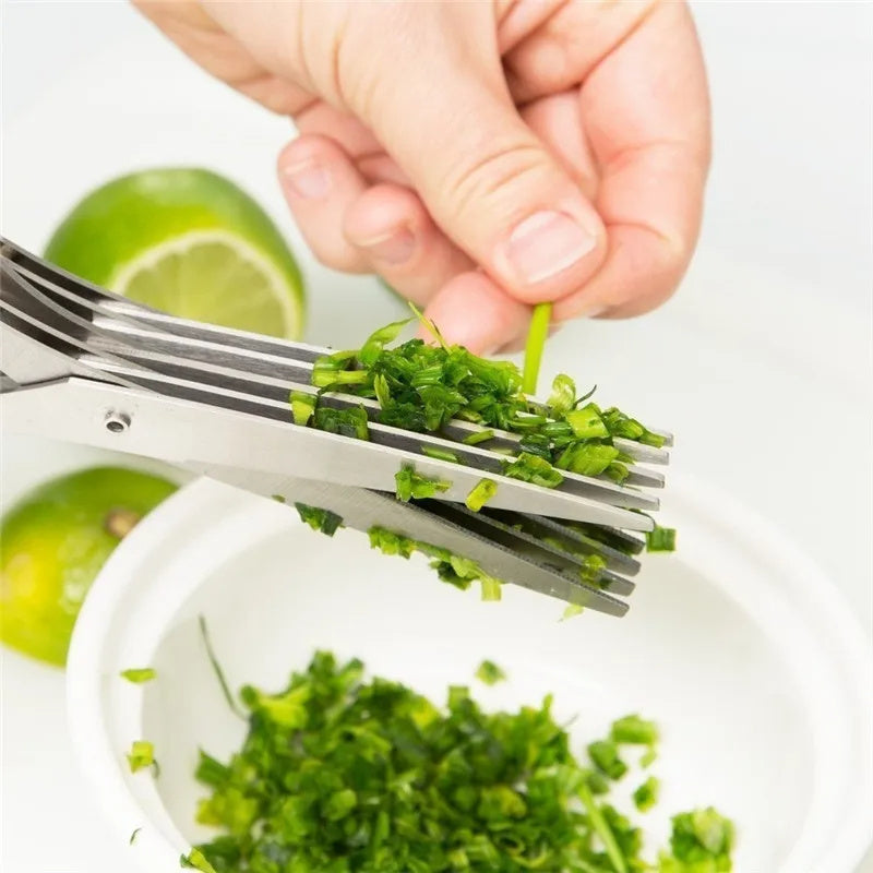 Multilayer Herb Scissors - Stainless Steel Kitchen Gadget