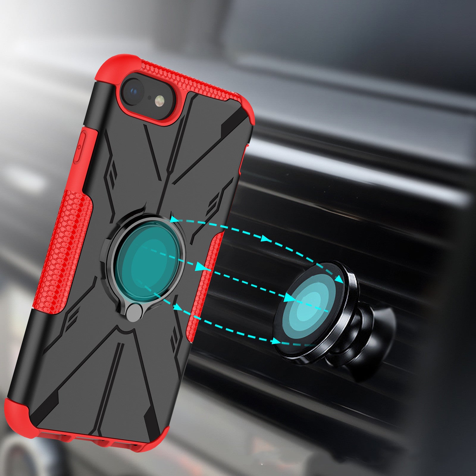 Protective Phone Case with Ring Bracket β Anti-Fall & Durable