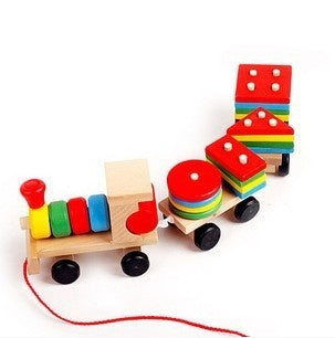 Wooden Train Tractor Toy – Educational Puzzle for Kids