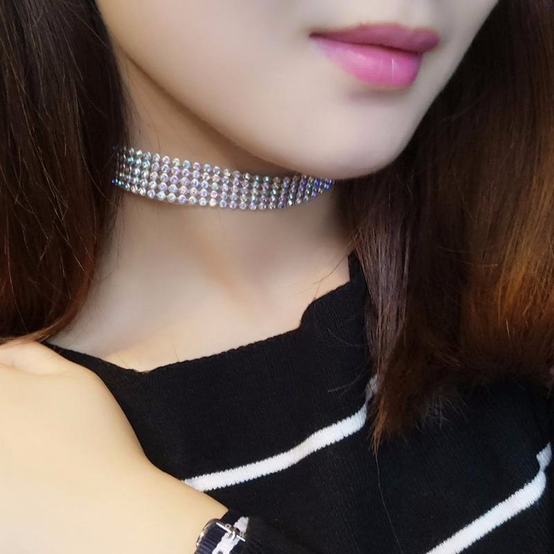 Crystal Rhinestone Choker Necklace for Women