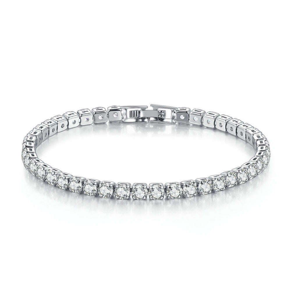 4mm Round Zircon Tennis Bracelet - Full Diamond Hip Hop Jewellery