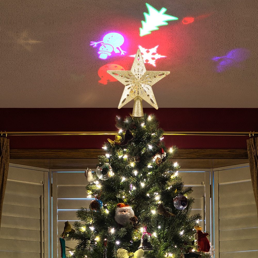 LED Star Tree Topper Projector