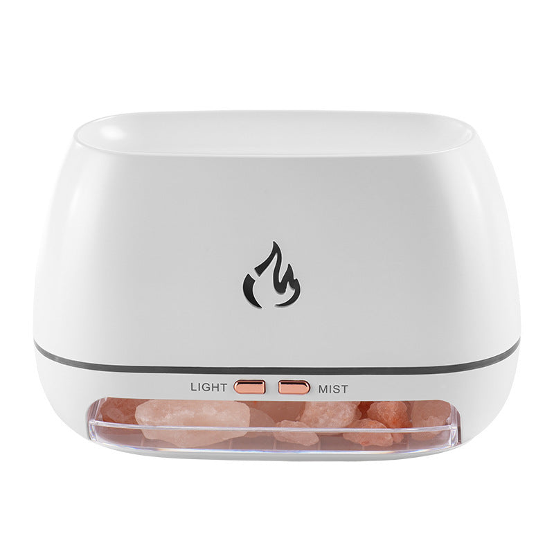 Wood Grain Aromatherapy Diffuser with Simulated Flame Effect