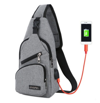 Men's USB Charging Shoulder Bag for Sports & Outdoors