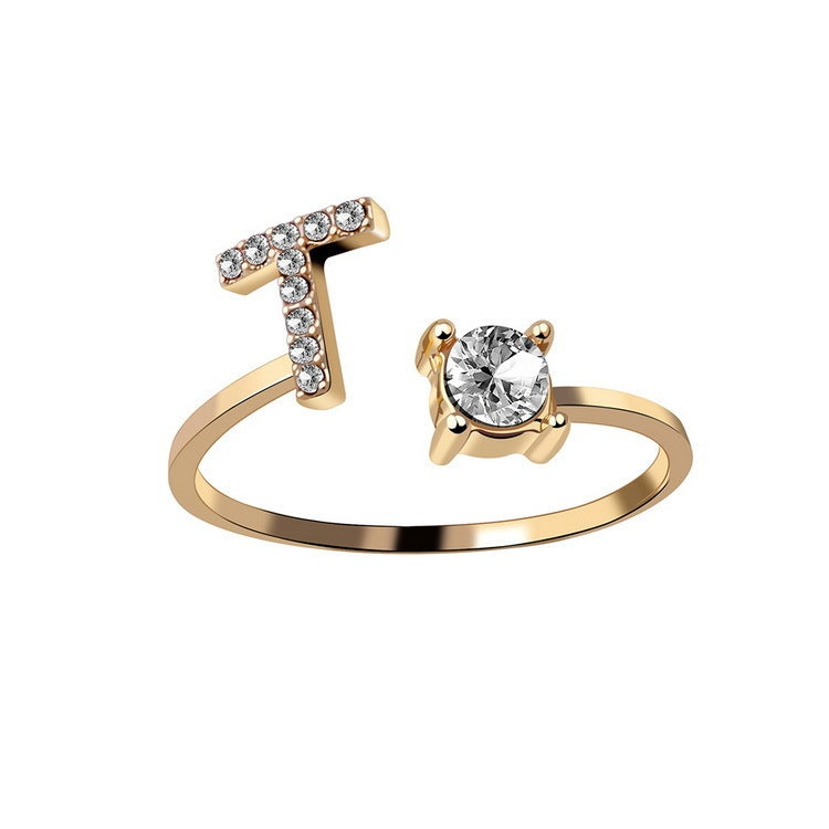 Adjustable Initial Ring – Elegant Women's Jewellery