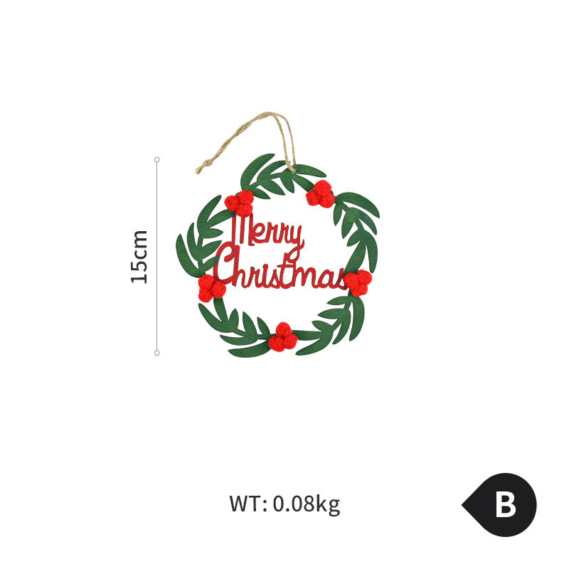 Wood Piece Garland Christmas Wooden Small Pendant