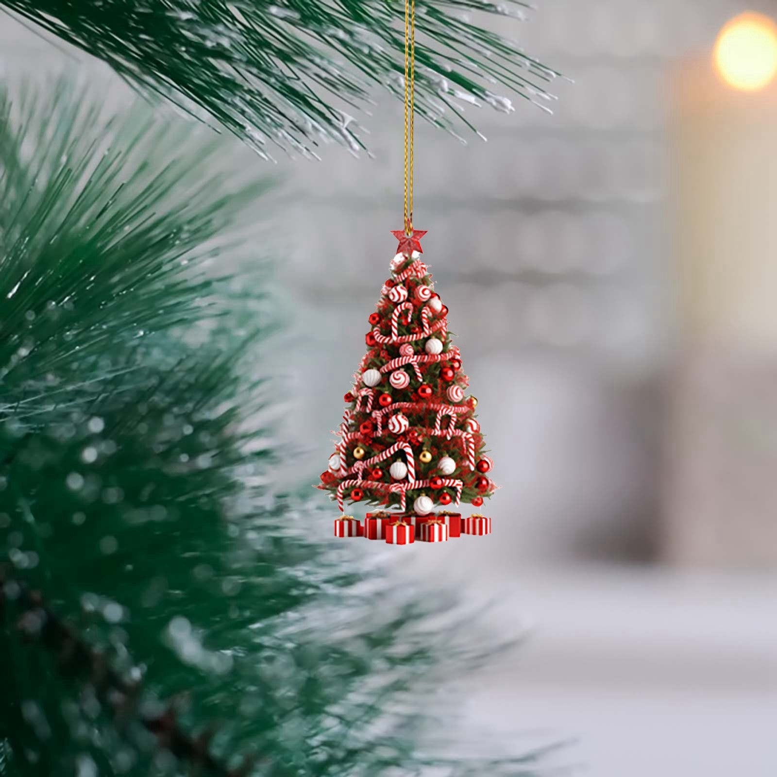Christmas Tree Pendant Holiday Acrylic Flat Decorations