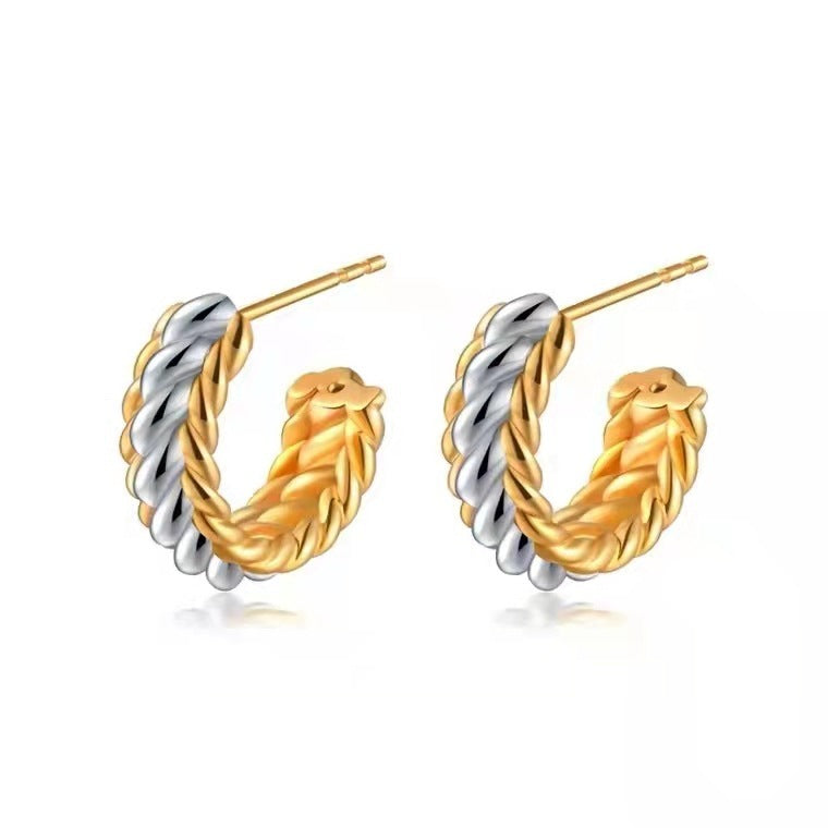 Jewellery 18K Gold Braided Earrings