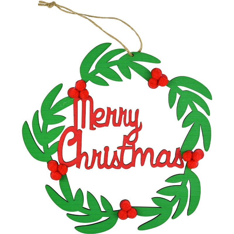 Wood Piece Garland Christmas Wooden Small Pendant