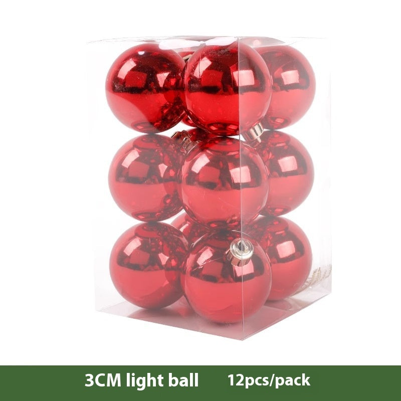 Christmas Decoration Red Ball Electroplating Plastic Christmas Tree