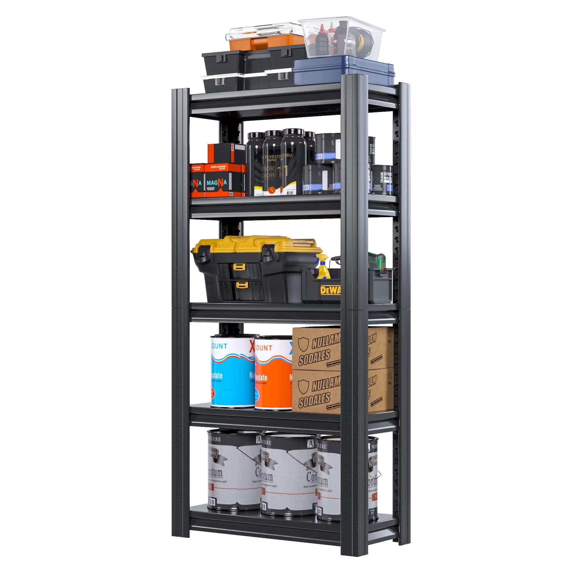 Heavy Duty Garage Shelving - 5 Tier Adjustable Metal Unit