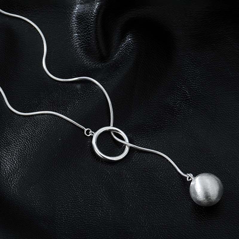 Round Ball Pendant Sweater Necklace