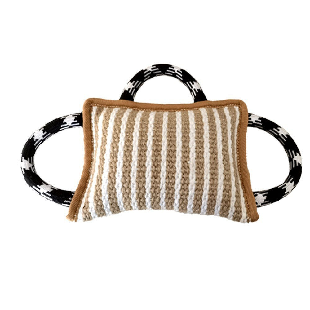 Dog Jute Bite Pillow With 3 Strong Handles