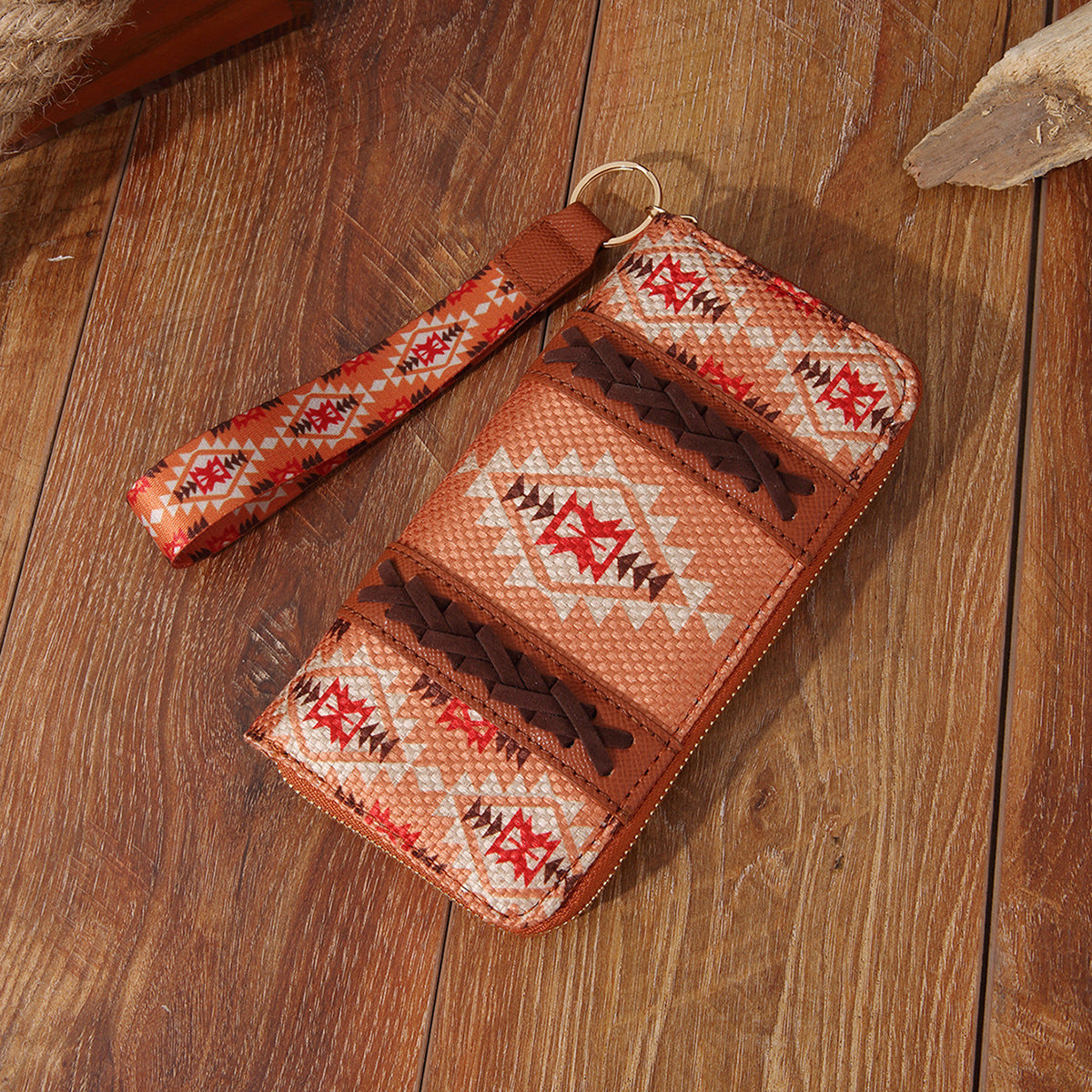 Cotton And Linen Printed Style Lady Hand-carrying Wallet