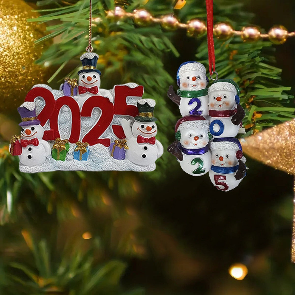 Christmas Tree Snowman Resin Pendants