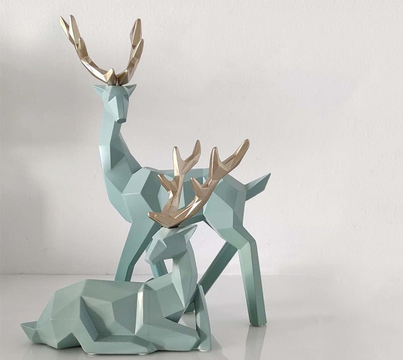 Modern Resin Deer Sculpture - Home Decor Ornament