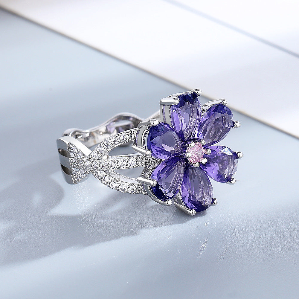 Fashion Exquisite Sweet Flowers Ring