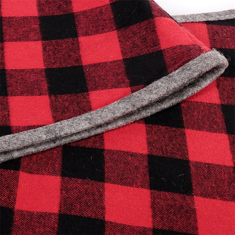 Black & Red Embroidered Christmas Tree Skirt - 48-Inch