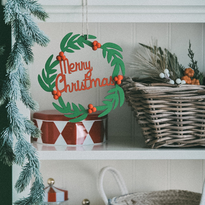 Wood Piece Garland Christmas Wooden Small Pendant