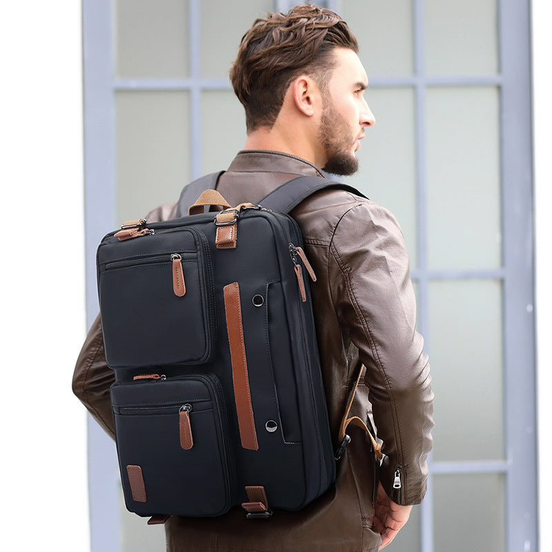 Men's Bag Multi-functional Backpack Handbag + Shoulder Bag