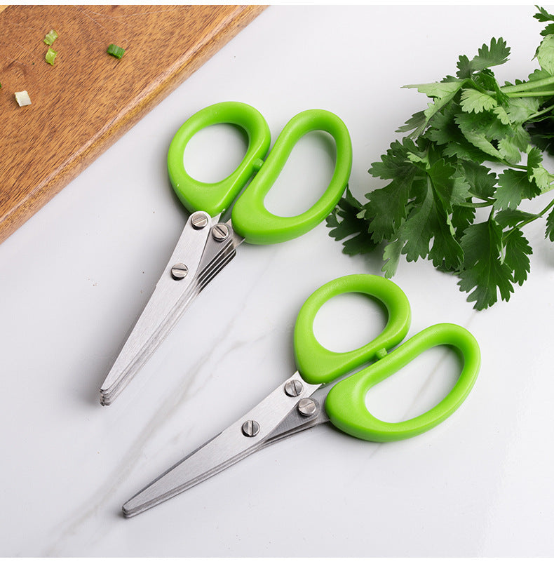 Multilayer Herb Scissors - Stainless Steel Kitchen Gadget