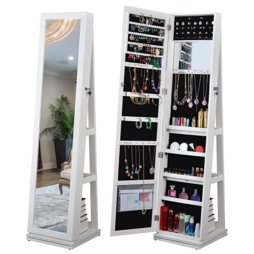Full Body Mirror 360 Rotating Jewellery Cabinet