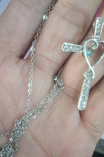 Infinity Cross Birthstone Pendant Necklace for Women