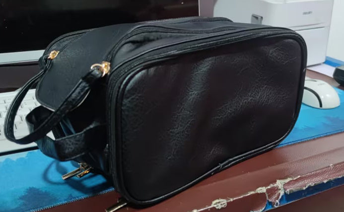Three-Layer U-Shaped Cosmetic Bag
