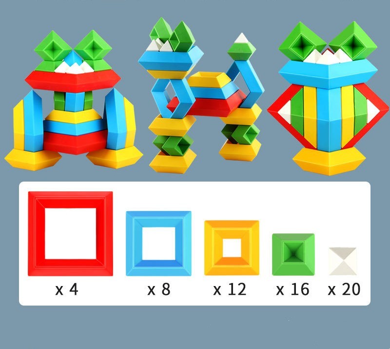 Kids Rainbow Wooden Jenga – Montessori Educational Toy