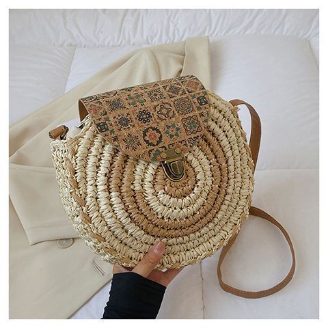 Shoulder Straw-weaved Crossbody Beach Bag