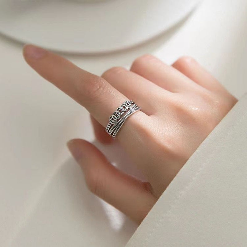 Hip Hop Men's Ring Retro Easy Matching Adjustable