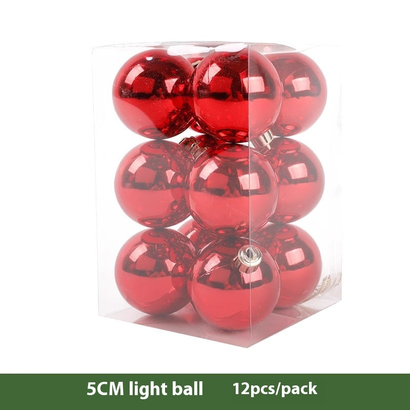 Christmas Decoration Red Ball Electroplating Plastic Christmas Tree