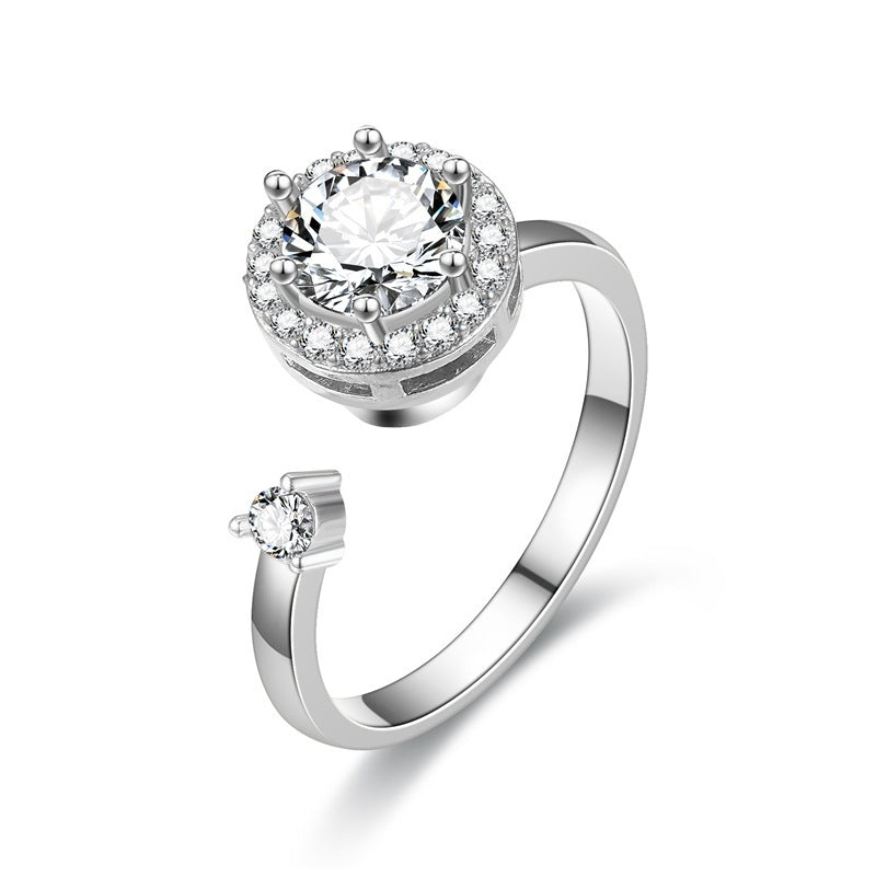 Turnable Fidget Spinner Flower Ring for Women