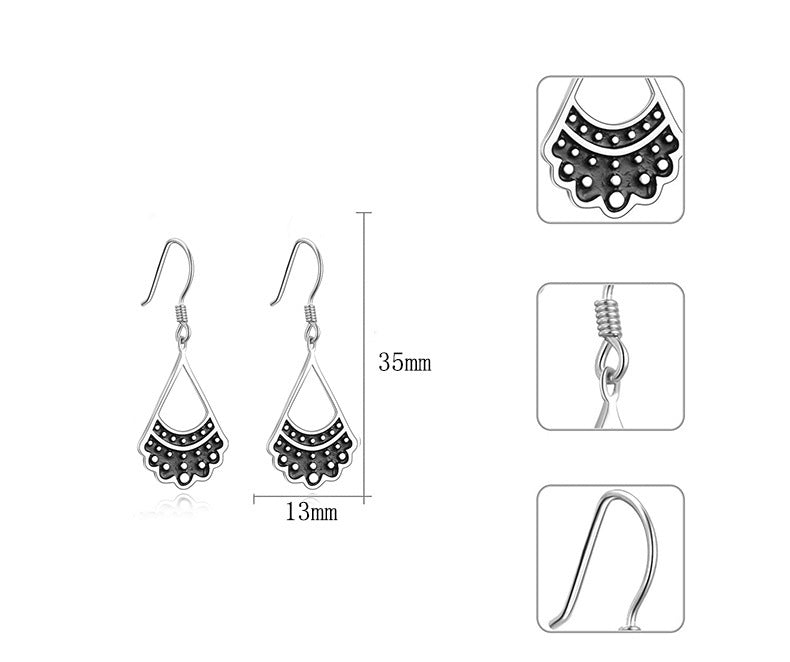 925 Silver Rbg Shaped Collar Earrings