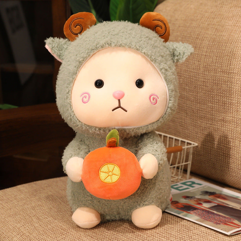 Little Sheep Plush Toy With Strawberry