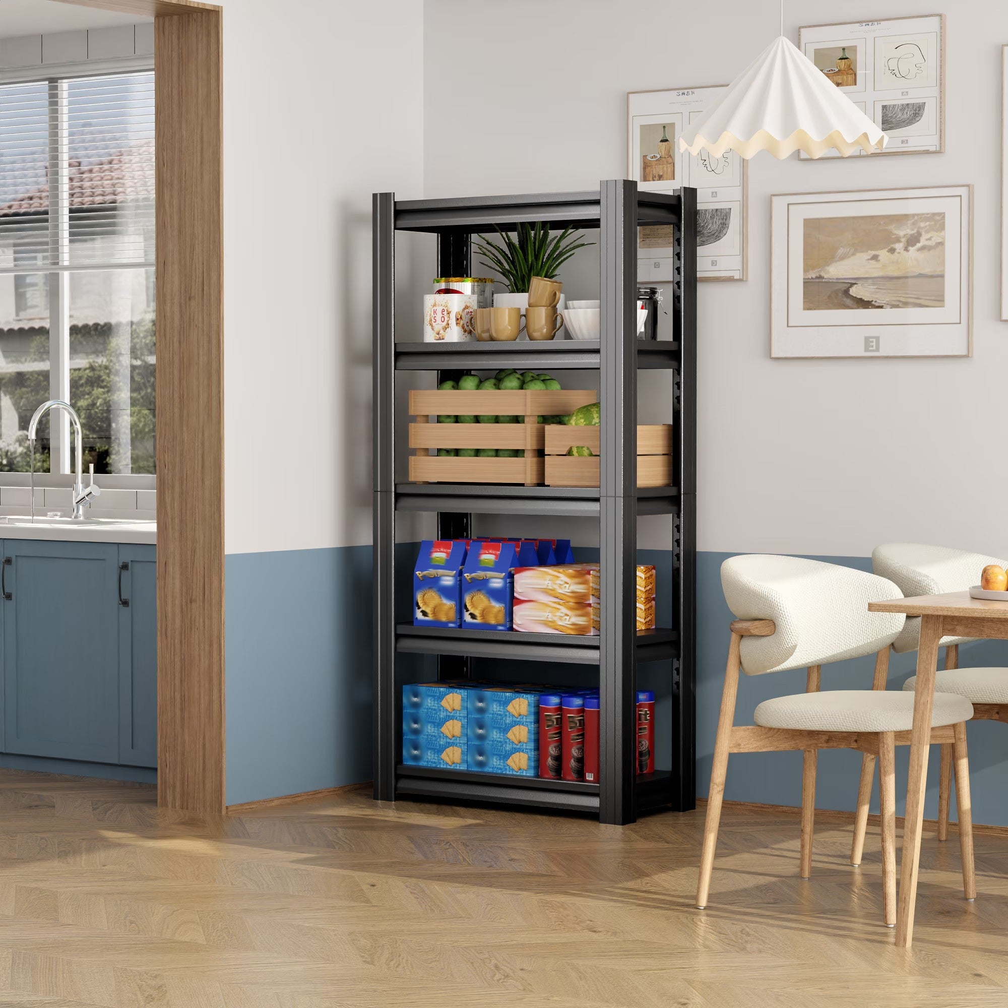 Heavy Duty Garage Shelving - 5 Tier Adjustable Metal Unit