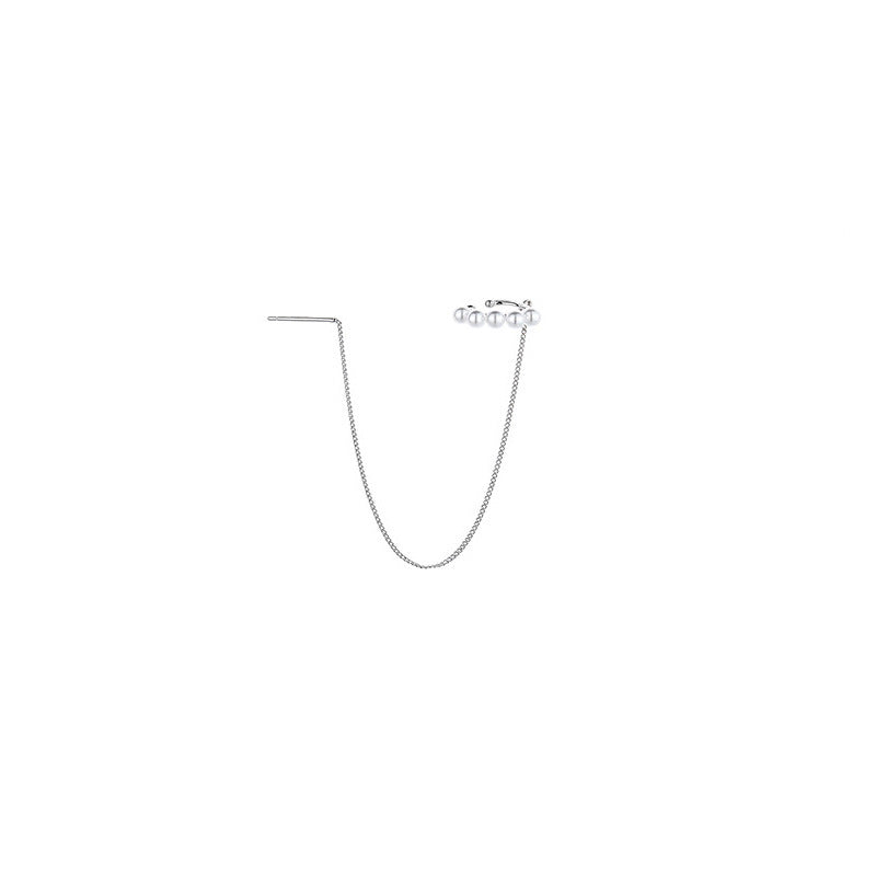New Chain One-piece Pearl Ear Bone Clip Earrings For Women