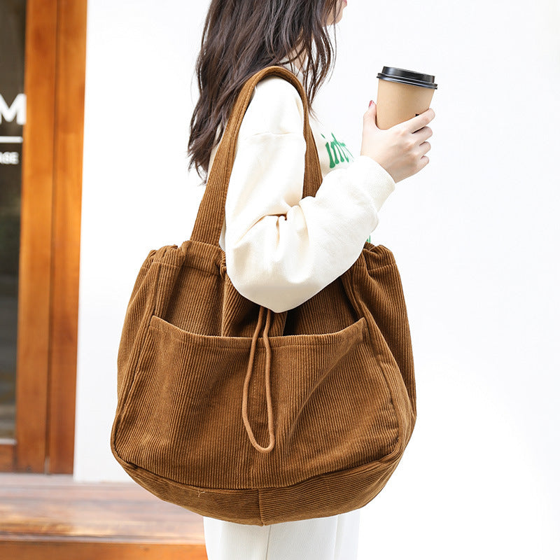 Drawstring Multi-pocket Handbag