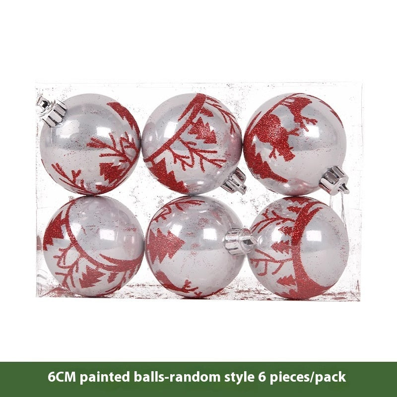 Christmas Decoration Red Ball Electroplating Plastic Christmas Tree