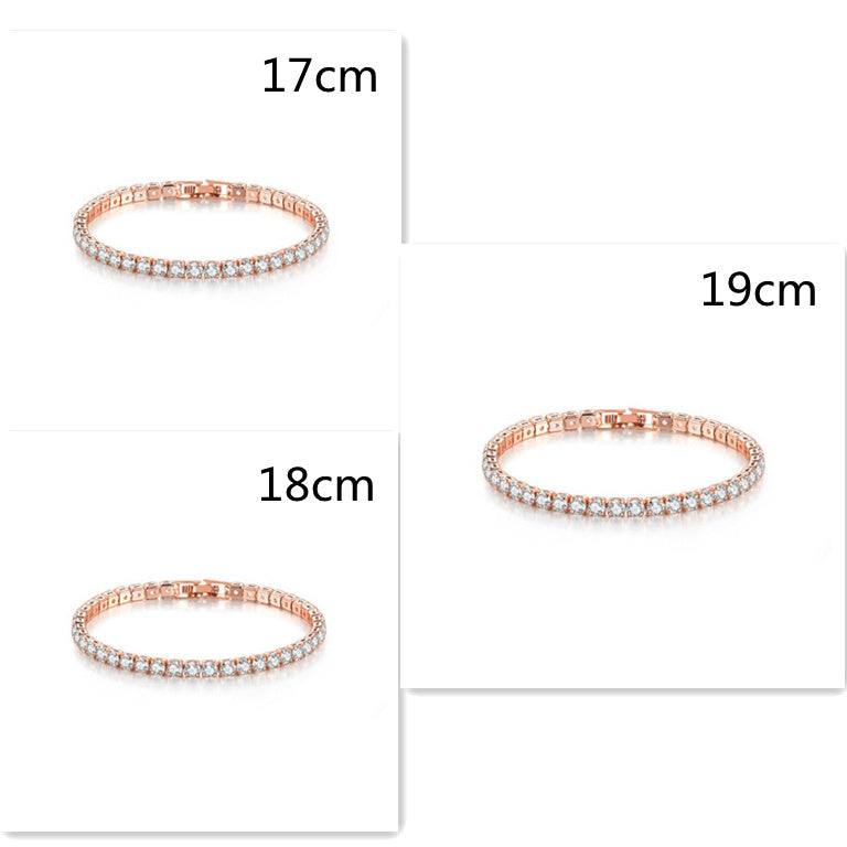 4mm Round Zircon Tennis Bracelet - Full Diamond Hip Hop Jewellery
