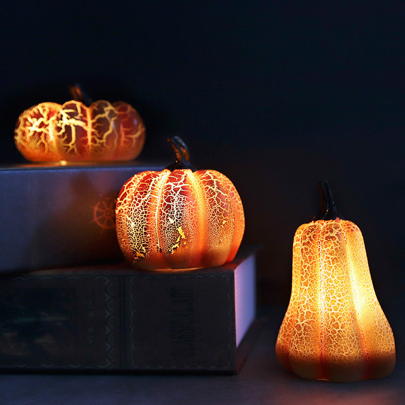 Halloween LED Pumpkin Lantern - Luminous Resin Decoration