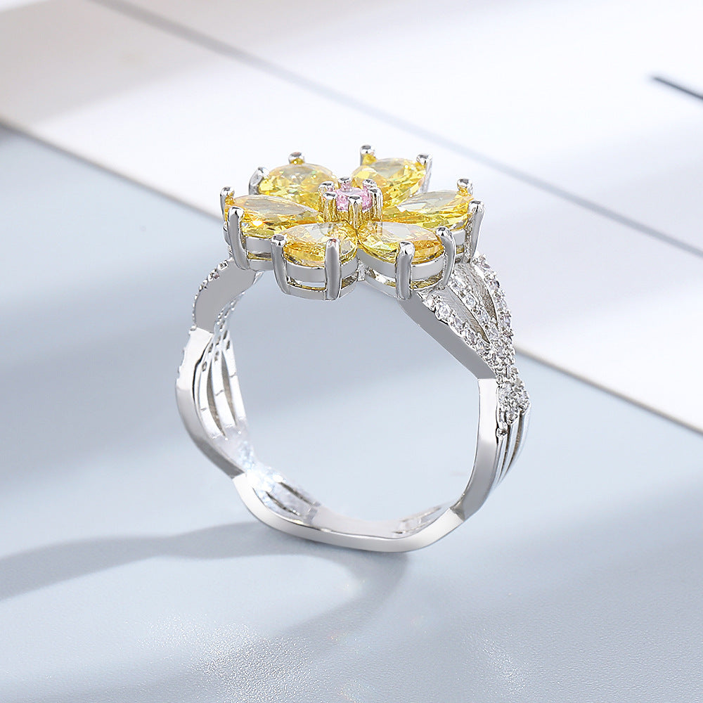 Fashion Exquisite Sweet Flowers Ring