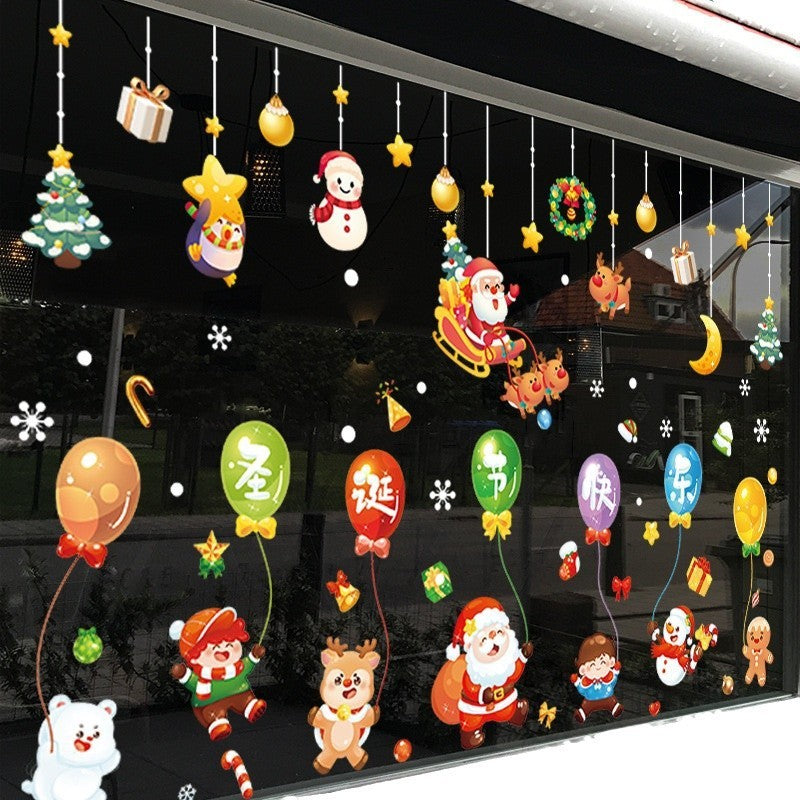 Christmas Decorations Static Sticker Santa Claus Window Sticker